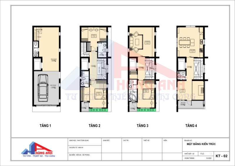 Thiết kế nhà 4 tầng đẹp, hiện đại, sang trọng bản thiết kế nhà 4 tầng