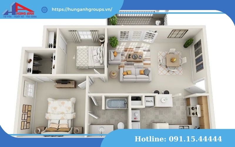 Thiết kế nhà chung cư tối ưu không gian sống thiết kế nội thất căn hộ chung cư