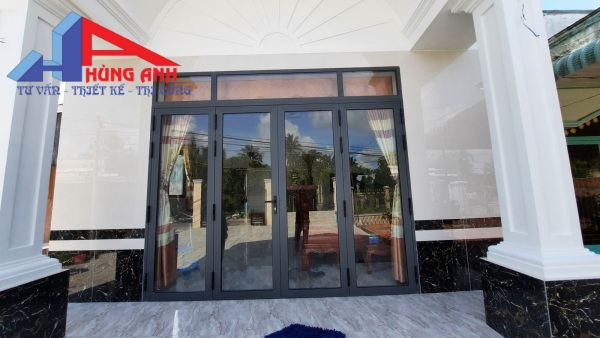 Thiết kế nhà 4 tầng đẹp, hiện đại, sang trọng cửa nhôm
