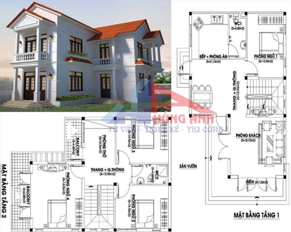 Mẫu thiết kế nhà 2 tầng đẹp, hiện đại, tiết kiệm chi phí thiết kế nhà 2 tầng chữ l