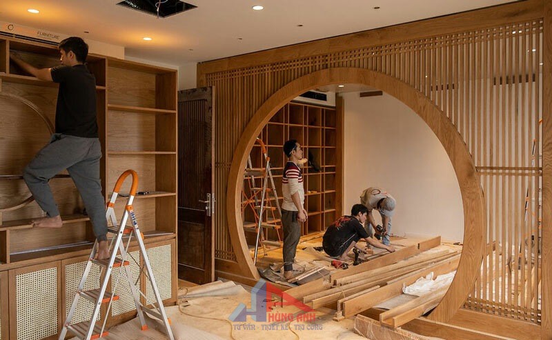 Mẫu Thiết kế Nhà Tân Cổ Điển Sang Trọng, Vượt Thời Gian thi công nội thất gỗ