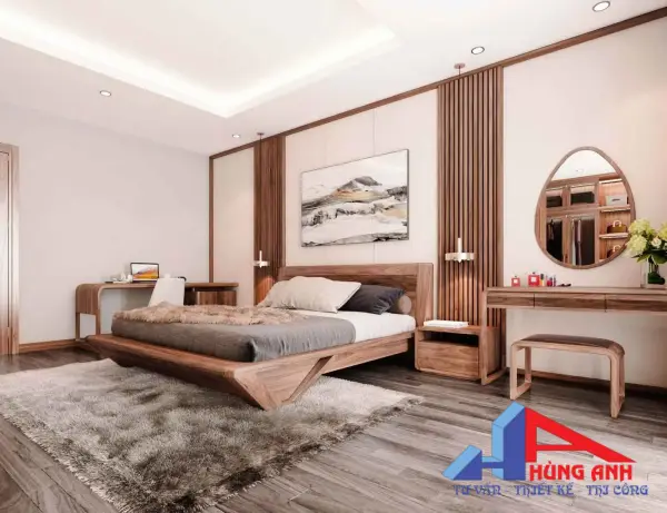 Thiết kế nhà 4 tầng đẹp, hiện đại, sang trọng thi công nội thất phòng ngủ