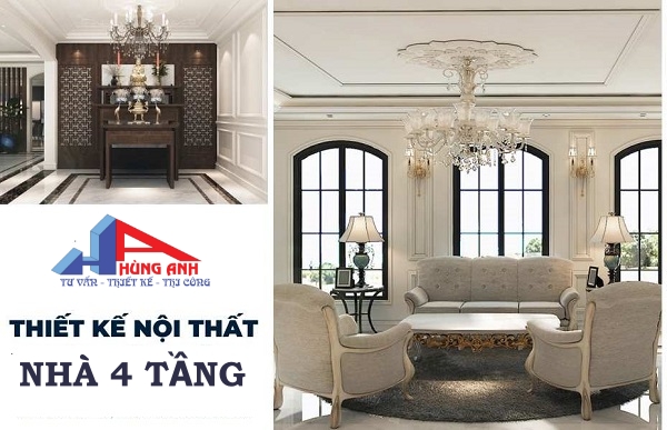Thiết kế nội thất nhà 4 tầng đẹp, tối ưu công năng thiết kế nội thất nhà 4 tầng