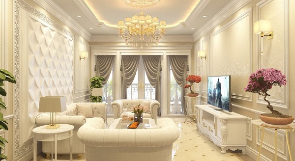 Ý tưởng thiết kế nội thất phòng khách đẹp Thiết kế nội thất phòng khách phong cách tân cổ điển
