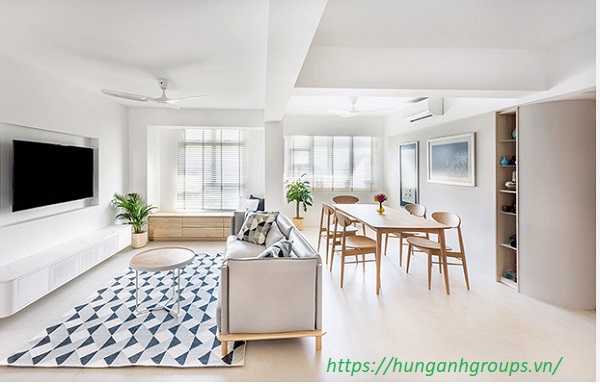 Ý tưởng thiết kế nội thất phòng khách đẹp phòng khách phong cách Japandi