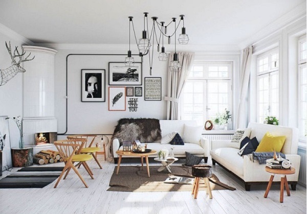 Ý tưởng thiết kế nội thất phòng khách đẹp phòng khách Scandinavian