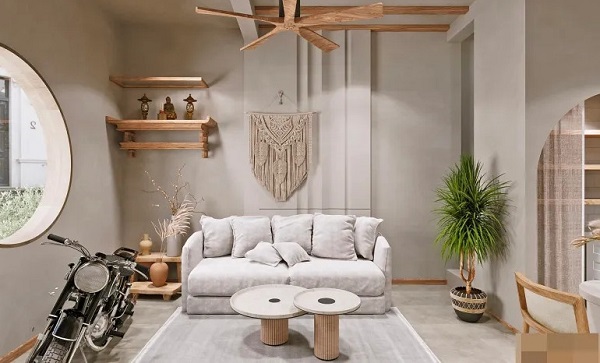 Ý tưởng thiết kế nội thất phòng khách đẹp phòng khách phong cách Wabi-Sabi