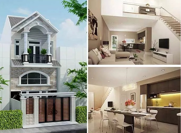 Mẫu thiết kế nhà 2 tầng đẹp, hiện đại, tiết kiệm chi phí thiết kế nhà 2 tầng có gác lửng