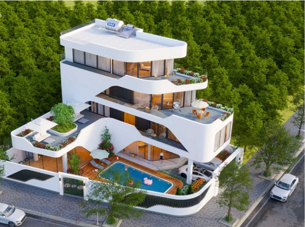 Thiết kế nhà 4 tầng đẹp, hiện đại, sang trọng thiết kế nhà biệt thự 4 tầng