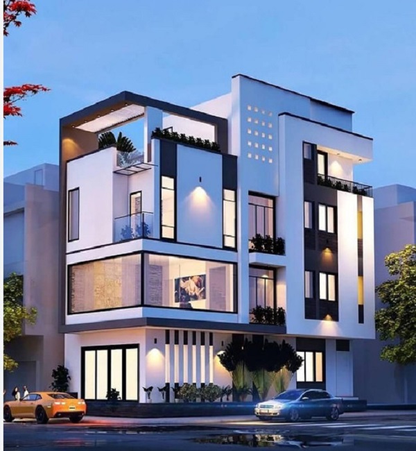 Thiết kế nhà 4 tầng đẹp, hiện đại, sang trọng nhà 4 tầng