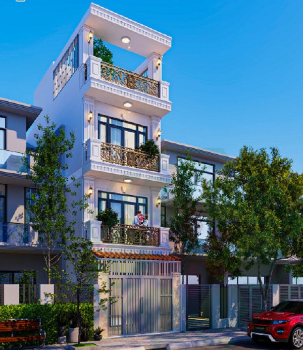 Thiết kế nhà 4 tầng đẹp, hiện đại, sang trọng nhà 4 tầng