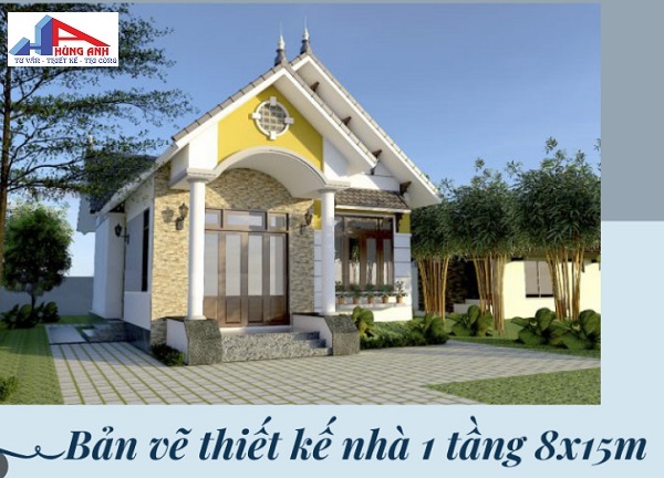 40+ Mẫu thiết kế nhà cấp 4 đẹp, hiện đại & tiết kiệm chi phí 2025 Mẫu thiết kế nhà cấp 4 8x15m